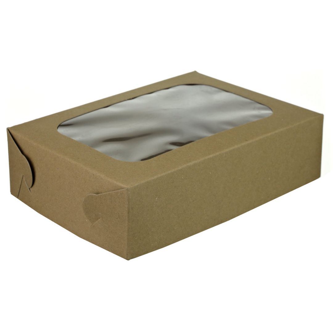 Krabička s okienkom hnedá 20x14x5,5cm /50ks Krabička s okienkom hnedá 20x14x5,5cm /50ks