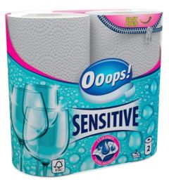 Kuchynské utierky Ooops Sensitive 2rol/2vrst Kuchynské utierky Ooops Sensitive 2rol/2vrst