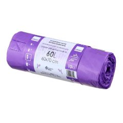 Vrecká do koša HDPE s uchom 60x70cm/60l levanduľa /10ks Vrecká do koša HDPE s uchom 60x70cm/60l levanduľa /10ks